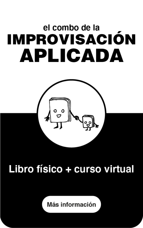 Imagen ilustrativa del paquete de libro físico y curso virtual en improvisación para la vida